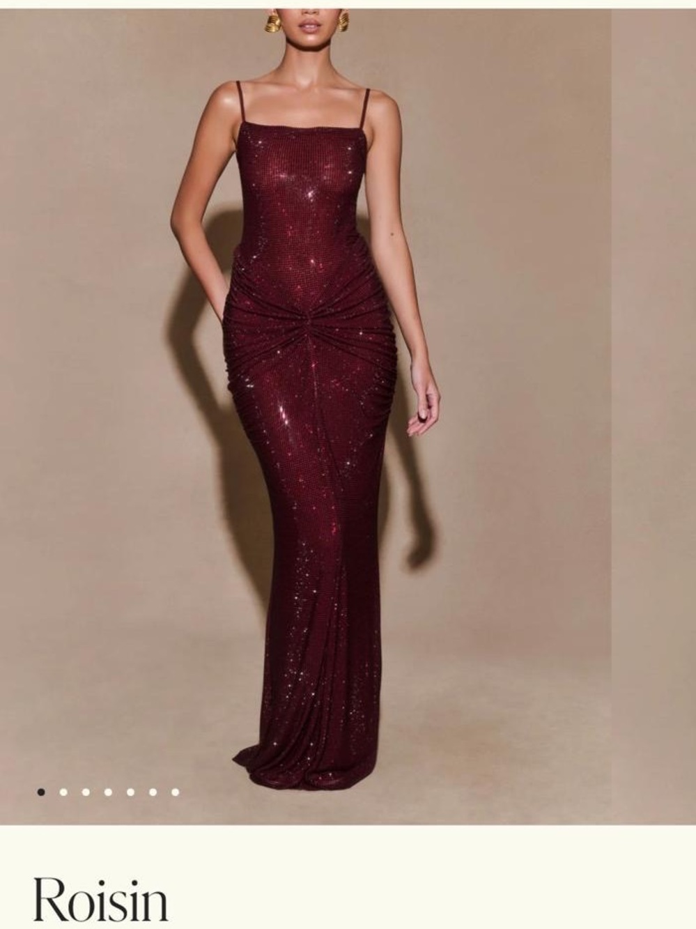 Meshki Roisin Diamante Satin Maxi Dress